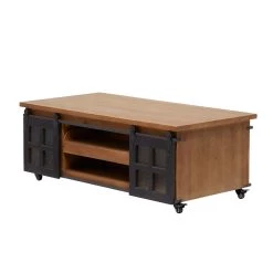 Best Sale π 47" Brown Fir Industrial Coffee Table by Ivory and Iris π 14 Best Sale π 47" Brown Fir Industrial Coffee Table by Ivory and Iris π -Cheap Ivory and Iris Store D496265S 3