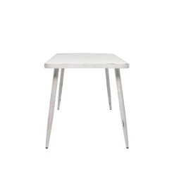 Flash Sale 👍 White Aluminum Farmhouse Outdoor Dining Table, 30" x 59" x 28" by Ivory and Iris 🥰 -Cheap Ivory and Iris Store D496275S 3