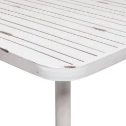 Flash Sale 👍 White Aluminum Farmhouse Outdoor Dining Table, 30" x 59" x 28" by Ivory and Iris 🥰 -Cheap Ivory and Iris Store D496275S 4