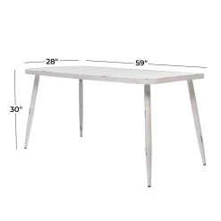 Flash Sale 👍 White Aluminum Farmhouse Outdoor Dining Table, 30" x 59" x 28" by Ivory and Iris 🥰 -Cheap Ivory and Iris Store D496275S 6