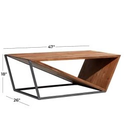 Promo 🎁 26" Small Metal & Wood Triangular Table For Home Display by Ivory and Iris ❤️ -Cheap Ivory and Iris Store D496279S 10