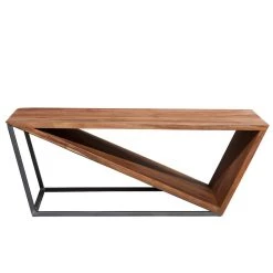 Promo 🎁 26" Small Metal & Wood Triangular Table For Home Display by Ivory and Iris ❤️ -Cheap Ivory and Iris Store D496279S 3