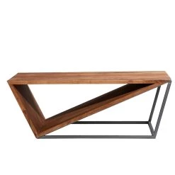 Promo 🎁 26" Small Metal & Wood Triangular Table For Home Display by Ivory and Iris ❤️ -Cheap Ivory and Iris Store D496279S 9