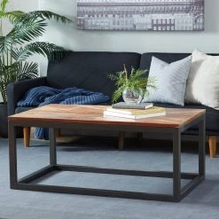 Deals 😍 42" Brown Metal Modern Coffee Table by Ivory and Iris 🧨 -Cheap Ivory and Iris Store D496285S 7