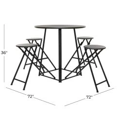 Discount 😍 72" Black Metal Rustic Dining Table by Ivory and Iris ✨ -Cheap Ivory and Iris Store D496287S 14