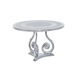 Discount 🛒 31" Silver Aluminum Traditional Coffee Table by Ivory and Iris ✨ -Cheap Ivory and Iris Store D496288S 4