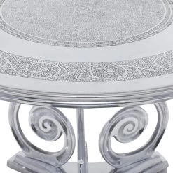 Discount 🛒 31" Silver Aluminum Traditional Coffee Table by Ivory and Iris ✨ -Cheap Ivory and Iris Store D496288S 7