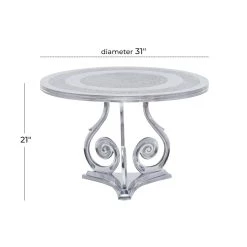 Discount 🛒 31" Silver Aluminum Traditional Coffee Table by Ivory and Iris ✨ -Cheap Ivory and Iris Store D496288S 9