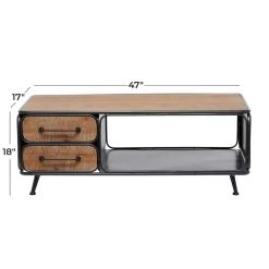 Best reviews of 🎉 18" Brown Iron Industrial Coffee Table by Ivory and Iris 😉 -Cheap Ivory and Iris Store D496292S 10