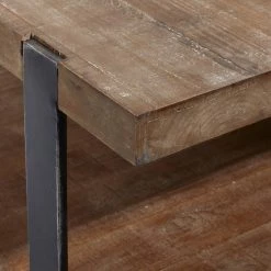 Discount 🔥 Brown Wood Industrial Coffee Table, 19" x 40" x 40" by Ivory and Iris 🛒 -Cheap Ivory and Iris Store D496293S 3