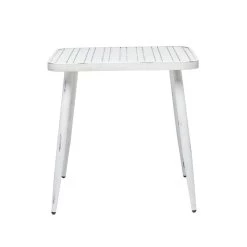 Deals 🔥 White Aluminum Farmhouse Outdoor Dining Table, 30" x 30" x 30" by Ivory and Iris 🎁 -Cheap Ivory and Iris Store D496297S 4