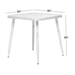 Deals 🔥 White Aluminum Farmhouse Outdoor Dining Table, 30" x 30" x 30" by Ivory and Iris 🎁 -Cheap Ivory and Iris Store D496297S 5