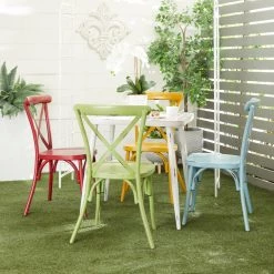 Deals 🔥 White Aluminum Farmhouse Outdoor Dining Table, 30" x 30" x 30" by Ivory and Iris 🎁 -Cheap Ivory and Iris Store D496297S 7