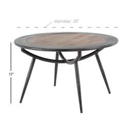 Promo 😀 17" Gray Teak and Metal Industrial Coffee Table by Ivory and Iris 🎉 -Cheap Ivory and Iris Store D496300S 5