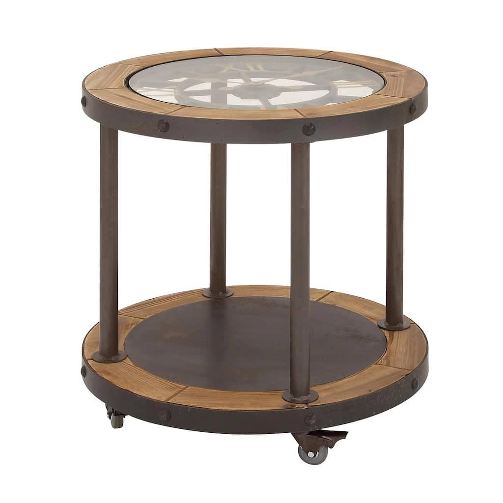 Buy β¨ 25" Brown Industrial Metal Accent Table by Ivory and Iris π€© 2 Buy β¨ 25" Brown Industrial Metal Accent Table by Ivory and Iris π€© - Image 2