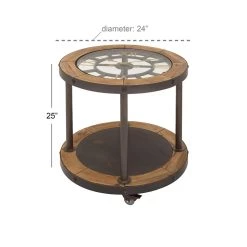 Buy β¨ 25" Brown Industrial Metal Accent Table by Ivory and Iris π€© 8 Buy β¨ 25" Brown Industrial Metal Accent Table by Ivory and Iris π€© -Cheap Ivory and Iris Store D496301S 4