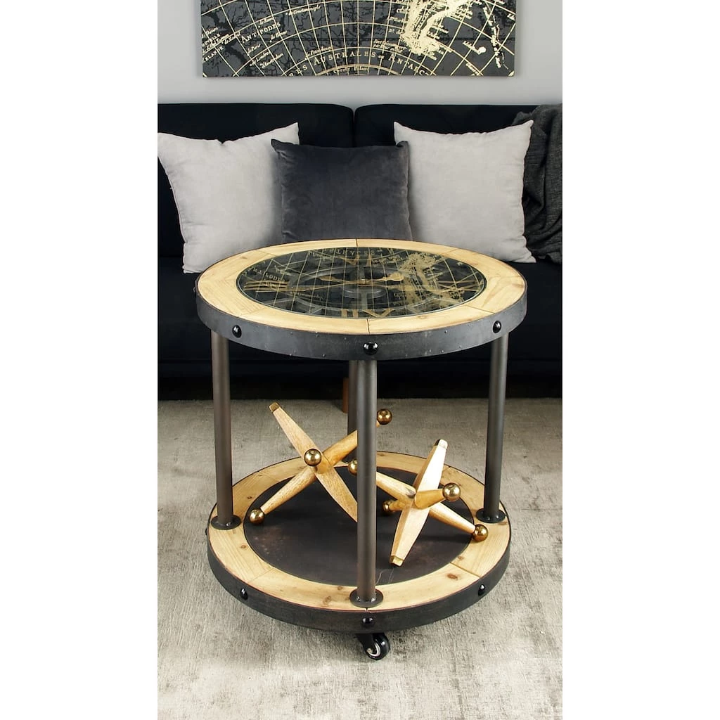 Buy β¨ 25" Brown Industrial Metal Accent Table by Ivory and Iris π€© 5 Buy β¨ 25" Brown Industrial Metal Accent Table by Ivory and Iris π€© - Image 5