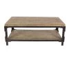 Deals ❤️ 24" Brown Wood Industrial Coffee Table by Ivory and Iris ✔️