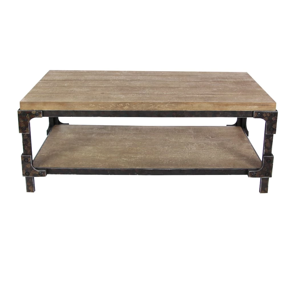 Deals ❤️ 24" Brown Wood Industrial Coffee Table by Ivory and Iris ✔️ 1 Deals ❤️ 24" Brown Wood Industrial Coffee Table by Ivory and Iris ✔️