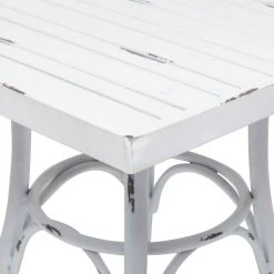 New 😀 White Aluminum Farmhouse Outdoor Dining Table, 30" x 28" x 28" by Ivory and Iris 🌟 -Cheap Ivory and Iris Store D496309S 4