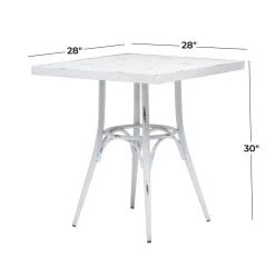 New 😀 White Aluminum Farmhouse Outdoor Dining Table, 30" x 28" x 28" by Ivory and Iris 🌟 -Cheap Ivory and Iris Store D496309S 6