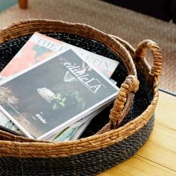 Hot Sale 🥰 Black Wood Eclectic Tray Set by Ivory and Iris 🤩 -Cheap Ivory and Iris Store D496770S 5