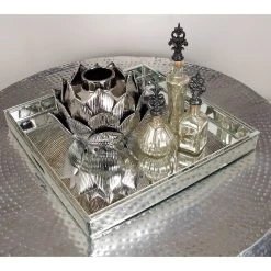 Wholesale 🧨 Silver Wood Glam Tray by Ivory and Iris 🤩 -Cheap Ivory and Iris Store D496779S 8