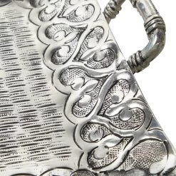 Discount 👏 3-Piece Silver Aluminum Traditional Tray Set by Ivory and Iris ⭐ -Cheap Ivory and Iris Store D496781S 3