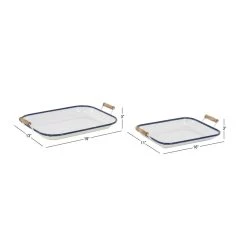 Best deal ✨ White Metal Farmhouse Tray Set by Ivory and Iris 🎁 -Cheap Ivory and Iris Store D496786S 8