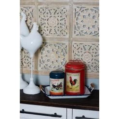 Best deal ✨ White Metal Farmhouse Tray Set by Ivory and Iris 🎁 -Cheap Ivory and Iris Store D496786S 9