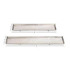 Promo 🌟 Silver Stainless Steel Contemporary Tray Set by Ivory and Iris 😍 -Cheap Ivory and Iris Store D496793S 7