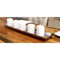 Promo 🌟 Silver Stainless Steel Contemporary Tray Set by Ivory and Iris 😍 -Cheap Ivory and Iris Store D496793S 8