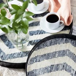 Cheap 👏 Black 👩 Mother of Pearl Modern Tray Set by Ivory and Iris 👏 -Cheap Ivory and Iris Store D496803S 9