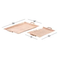 Top 10 👏 Bronze Aluminum Rustic Tray Set by Ivory and Iris ✔️ -Cheap Ivory and Iris Store D496804S 6
