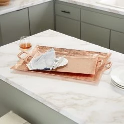 Top 10 👏 Bronze Aluminum Rustic Tray Set by Ivory and Iris ✔️ -Cheap Ivory and Iris Store D496804S 7