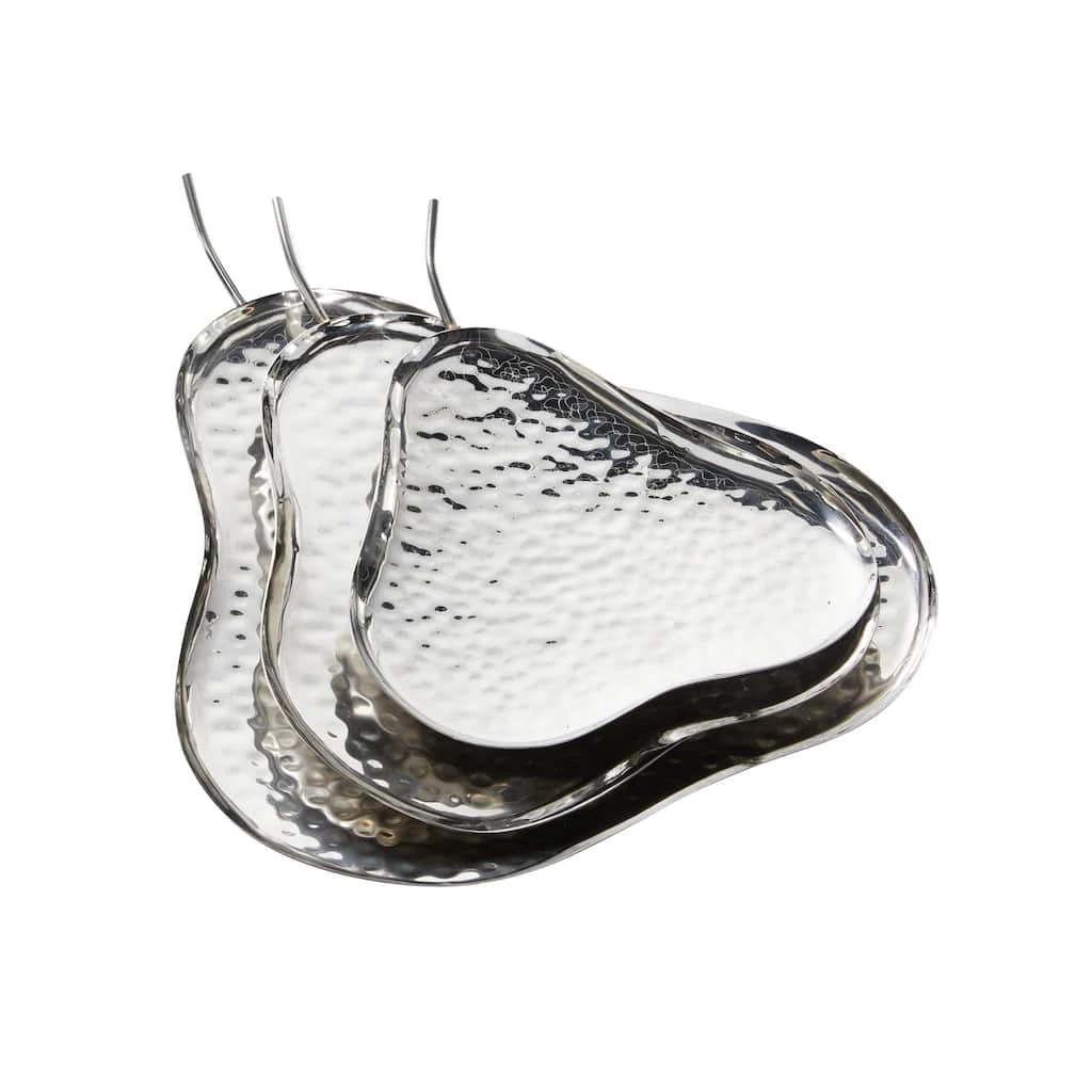 Outlet π Silver Stainless Steel Contemporary Decorative Tray Set by Ivory and Iris π 2 Outlet π Silver Stainless Steel Contemporary Decorative Tray Set by Ivory and Iris π - Image 2