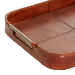 Top 10 💯 Brown Leather Rustic Tray Set by Ivory and Iris 🔥 -Cheap Ivory and Iris Store D496809S 4