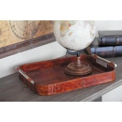 Top 10 💯 Brown Leather Rustic Tray Set by Ivory and Iris 🔥 -Cheap Ivory and Iris Store D496809S 7