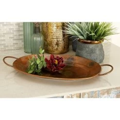 Outlet 💯 Copper Metal Rustic Tray Set by Ivory and Iris 👍 -Cheap Ivory and Iris Store D496811S 11