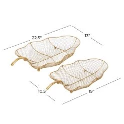 Cheapest ✨ Set of 2" Gold Metal Traditional Tray 23", 19" by Ivory and Iris 👍 -Cheap Ivory and Iris Store D496813S 6