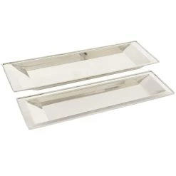Best Sale π Set of 2" White Stainless Steel Traditional Tray, 22", 25" by Ivory and Iris π