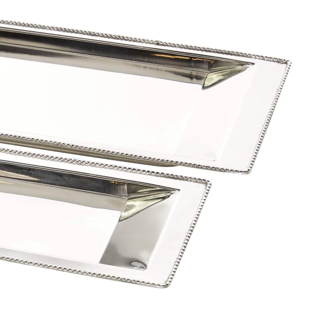 Best Sale π Set of 2" White Stainless Steel Traditional Tray, 22", 25" by Ivory and Iris π 4 Best Sale π Set of 2" White Stainless Steel Traditional Tray, 22", 25" by Ivory and Iris π - Image 4
