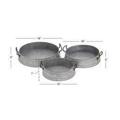 Deals ✔️ Set of 3" Grey Metal Farmhouse Tray, 18", 16", 14" by Ivory and Iris 🤩 -Cheap Ivory and Iris Store D496819S 10
