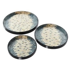 Best Sale π― Set of 3" Black π© Mother of Pearl Coastal Tray, 24", 20", 16" by Ivory and Iris π