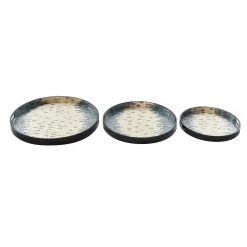 Best Sale 💯 Set of 3" Black 👩 Mother of Pearl Coastal Tray, 24", 20", 16" by Ivory and Iris 😍 -Cheap Ivory and Iris Store D496827S 5