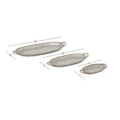 Deals 🛒 Set of 3" Grey Metal Farmhouse Tray, 14", 22", 28" by Ivory and Iris 👍 -Cheap Ivory and Iris Store D496828S 11