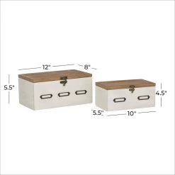 Budget ⌛ White Wood Contemporary Box Set by Ivory and Iris 😀 -Cheap Ivory and Iris Store D496834S 9