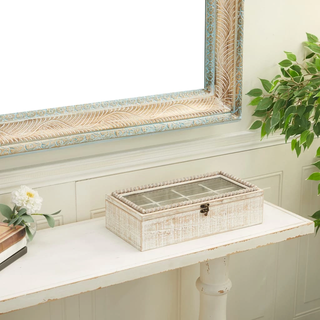 Best deal π 16" White Wood Farmhouse Box by Ivory and Iris π 2 Best deal π 16" White Wood Farmhouse Box by Ivory and Iris π - Image 2