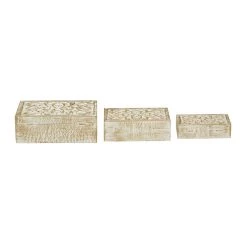 Coupon 🎉 Distressed White Wooden Filigree Decorative Box Set by Ivory and Iris 🔔 -Cheap Ivory and Iris Store D496838S 11
