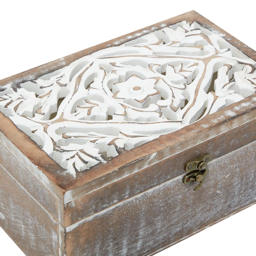 Discount 𧨠Brown Mango Wood Country Cottage Box Set by Ivory and Iris π 4 Discount 𧨠Brown Mango Wood Country Cottage Box Set by Ivory and Iris π - Image 4